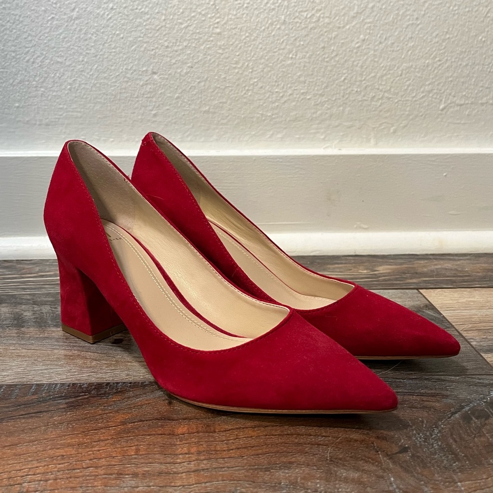 Marc Fisher Zala Red Suede Block Heel 6.5 - image 3